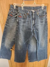 2 Pair Of Vintage Guess Jeans Men's 5-Button Boot Cut Denim Jeans 31x30