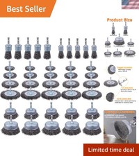 40 Pack Carbon Steel Wire Wheel Brush with 1/4-Inch Hex Shank, Cup Brush, Whe...
