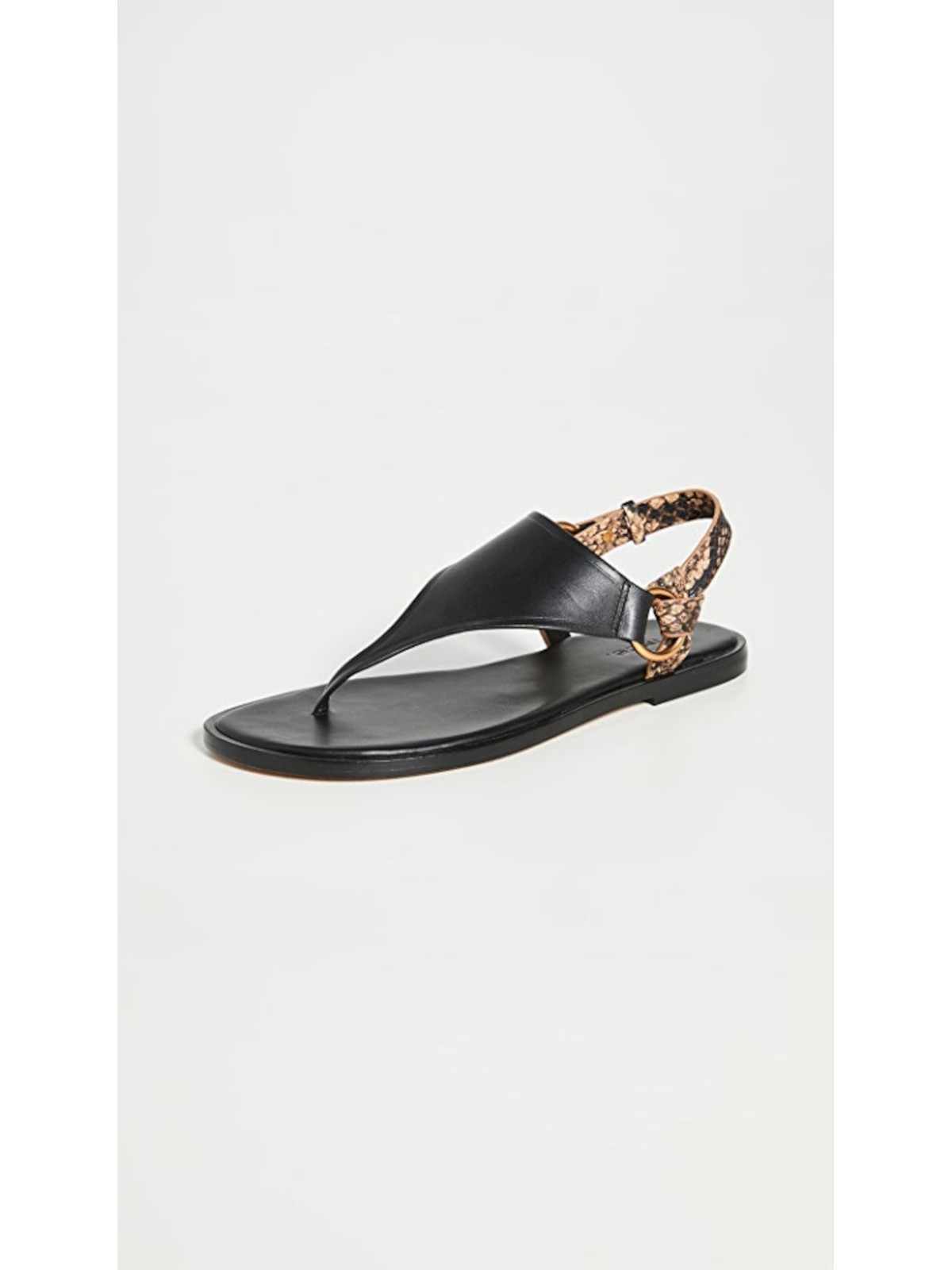 VINCE. Womens Black Comfort T-Strap Pharis Round Toe Leather Thong Sandals 5 M