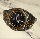 Vintage Seiko Sports 100 8229-7019 Quartz Day Date Two Tone Men's Watch