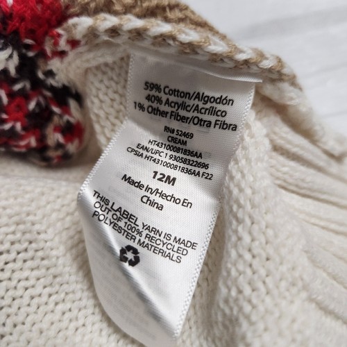 Girls 12mo Christmas Deer Sweater - Picture 4 of 6