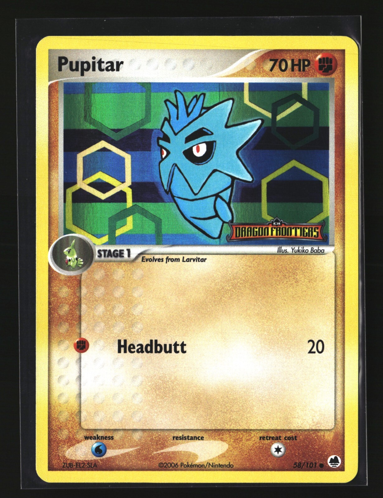 Pokemon PUPITAR 58/101 Reverse Holo Stamped (Dragon Frontiers) LP/Light Play