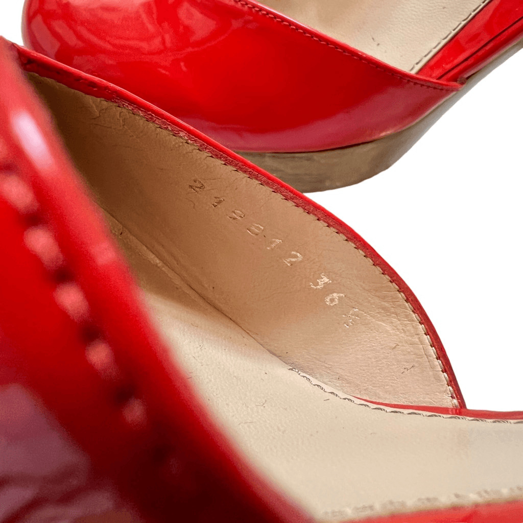 *Gucci* 6.5 (36.5) Red Patent Leather Slingback P… - image 8