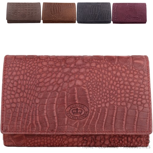 Ladies / Womens Large Matinee Style RFID Protected Purse with Crocodile Design - Picture 1 of 21
