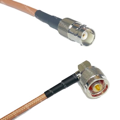 RG400 BNC FEMALE to N MALE ANGLE RF Cable FAST-SHIP LOT