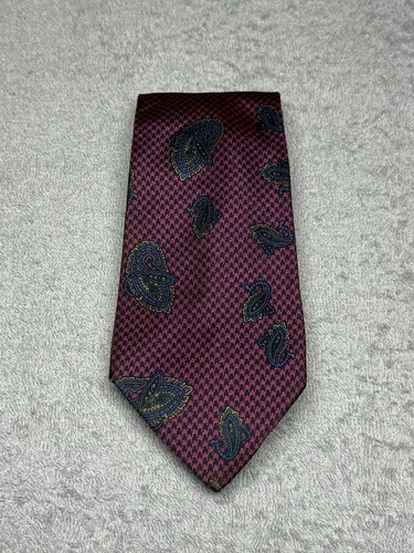 Vintage Bill Blass Tie Men’s Silk Slim Multicolor Houndstooth Paisley 3.25” in - Picture 2 of 15