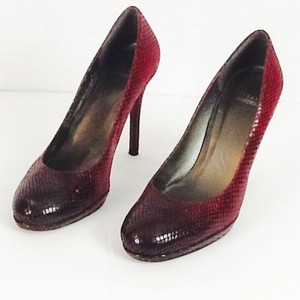 burgundy snakeskin heels