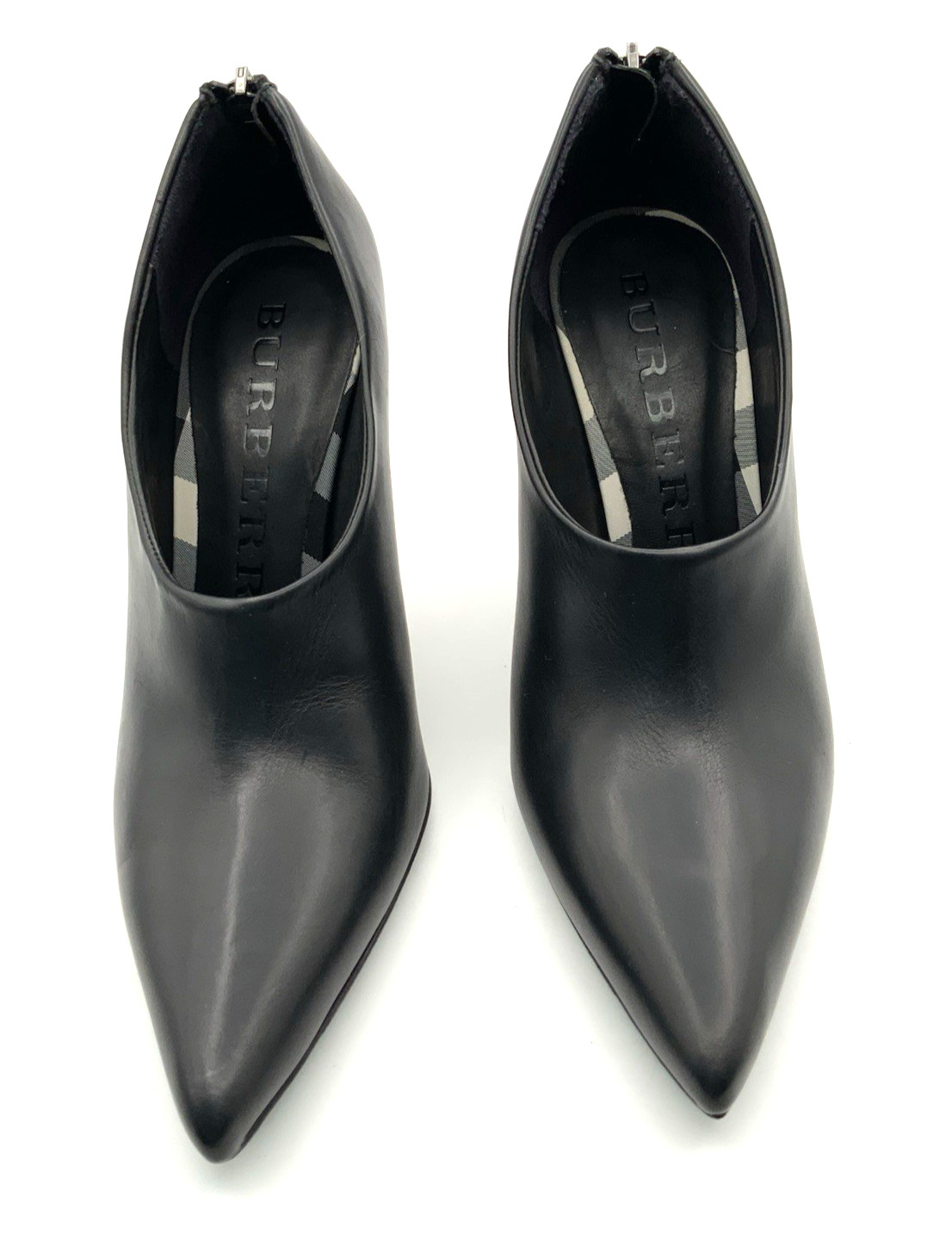 Burberry Boots Black Matted Leather Stiletto Heeled Size 37 thumbnail 12