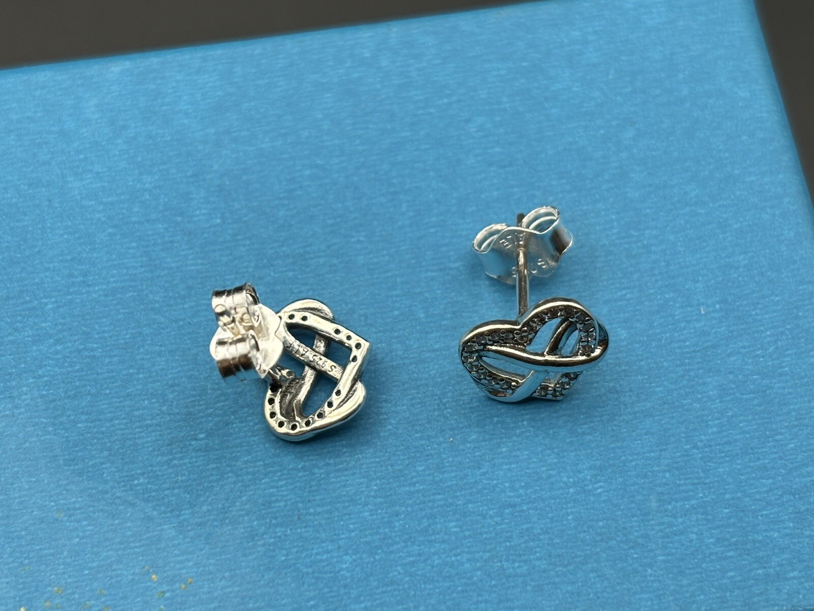 Brand New Genuine Pandora Sparkling Infinity Heart Love CZ Earrings ...