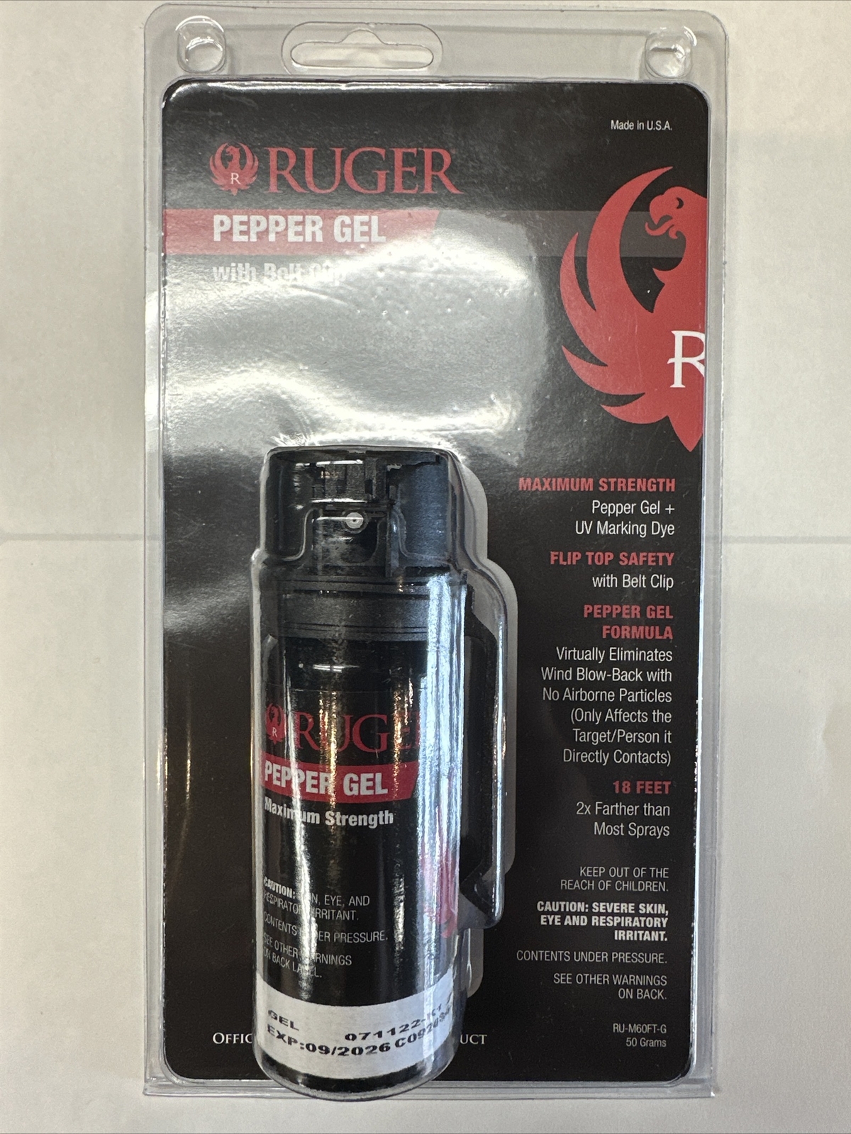 Sabre RUM60FTG Ruger Belt Clip Safety Self/Personal Defense Pepper Gel Spray eBay