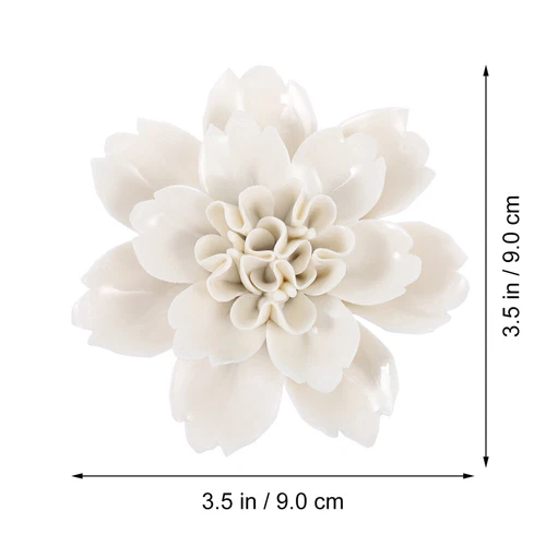 1PC Wall Ceramic Flower Sculpture 3D Wall Hanging Decoration Home Decor - Picture 4 of 12