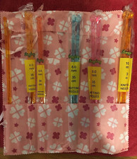 Lingfeng Knitting Needles 6 sets 35cm length plastic cloth holder colorful NEW B