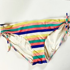 gap body womens striped swim bikini bottoms size L multicolor