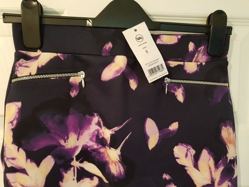 George Women Purple Floral Pencil Skirt ~ Size 8 - Picture 2 of 2