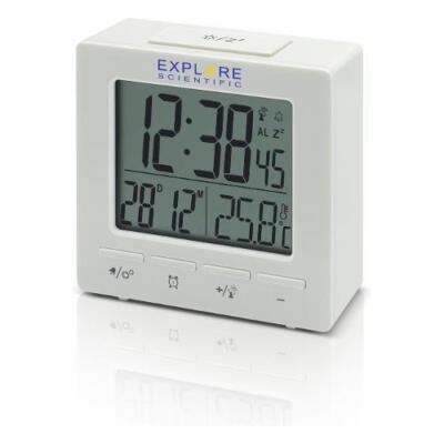 Explore Scientific RDC 1005 White RC Digital Alarm Clock