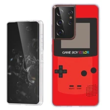 (Red GameBoy)Rugged TPU phone case cover(Clear)for Samsung Galaxy S21 Ultra 5G