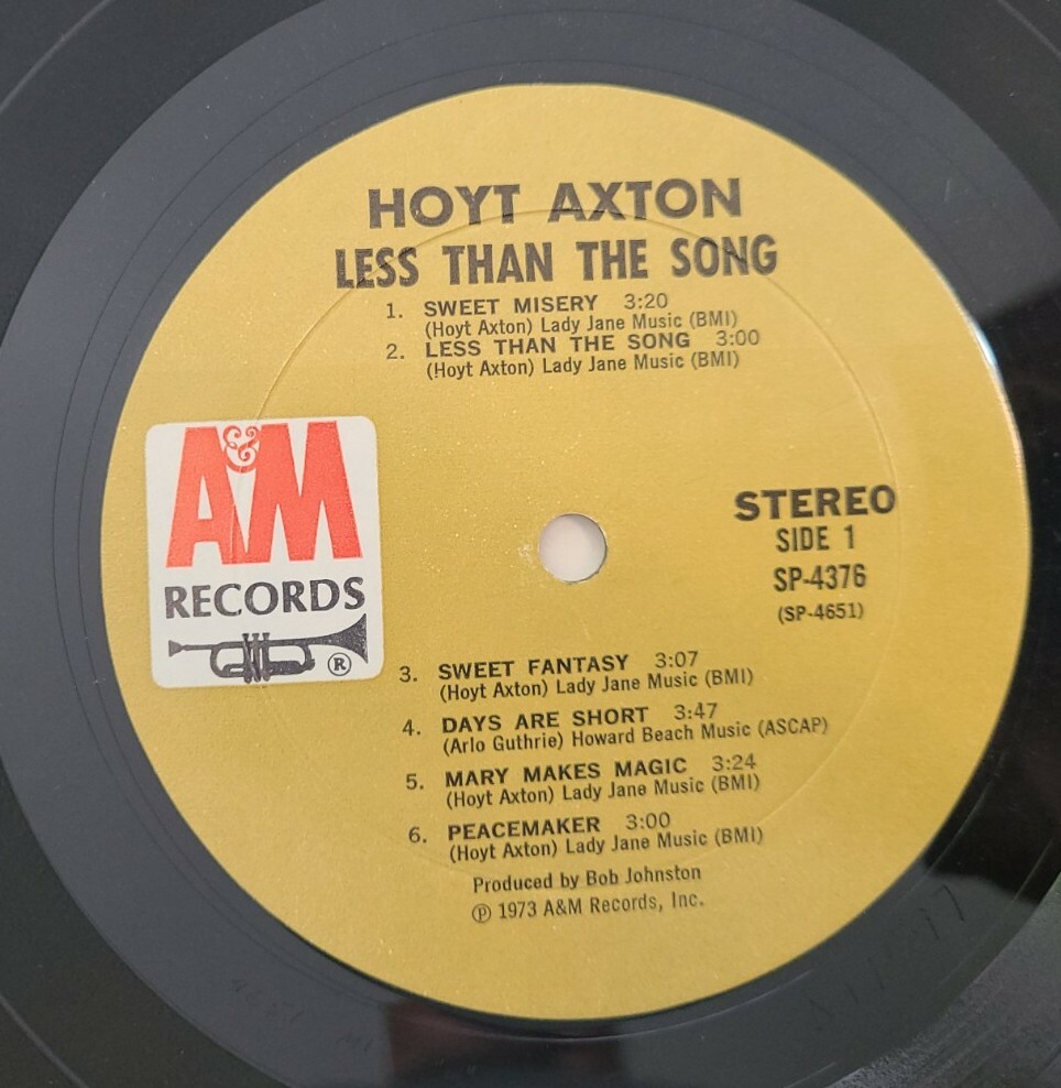 1973 HOYT AXTON Less Than The Song LP Vinyl Record A&M SP 1973 HOYT AXTON Less Than The Song LP Vinyl Record A&M SP