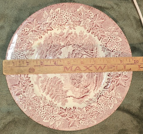 14-pc Red Staffordshire Ironstone Castle 7 Ea, 10” Plate, 7" Dessert Plate - Picture 15 of 15