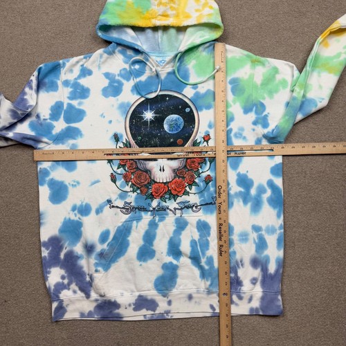 Grateful Dead Tie Dye Felpa con Cappuccio Uomo Taglia M Multicolore Pullover Teschio Blu Liquido - Foto 5 di 7