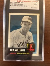 Extremely Rare Signed 1991 Topps Archives Ted Williams Auto