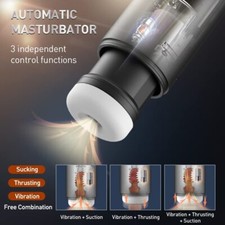 Automatic Male Masturbaters HandsFree Thrusting Sucking Vibrating Cup Lubricants