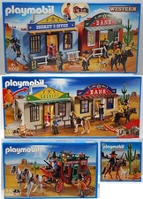 PLAYMOBIL Occidentale Selezione: Sceriffo Cavalli City Banca Indiani
