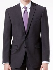  450 Calvin Klein Men's Gray Stretch X Slim-Fit Wool Sport Coat Suit Jacket 38S