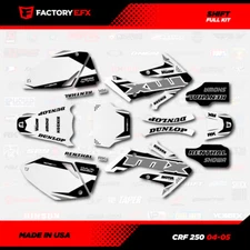 White & Gray Shift Racing Graphics kit fits Honda Crf250 04-05 Crf 250 Decal