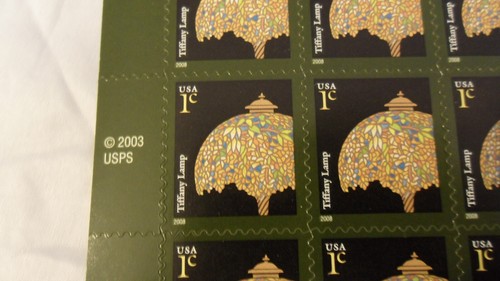 2003 USPS Tiffany Lamp US Postage Stamp 20 Full Sheets of 20 - 1 Cent Stamps - Picture 3 of 6