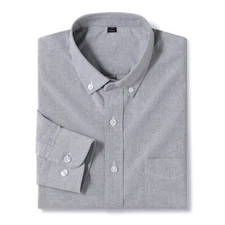 Mens Oxford Shirts Formal Business Long Sleeves Cotton Casual Dress Shirts Tops