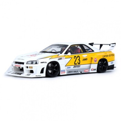 ミニカー LBWK Nissan Skyline 34GT-R 1/18 1:18 LBWK Nissan E-R34 Super Silhouette Skyline GTR -- White