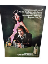 1972 Seagrams Extra Dry Gin with Man and a Woman Original Print Ad Vintage