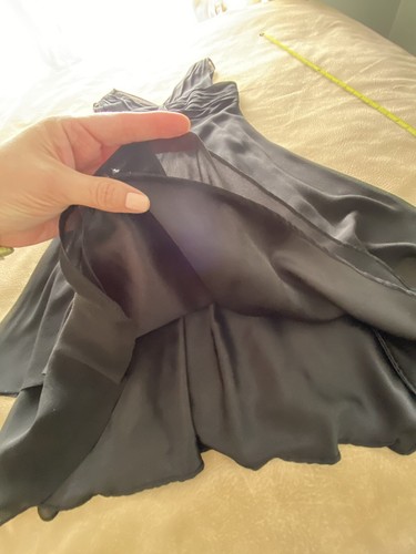 Vintage 90s Donna Rico Black Chiffon Cocktail Dress SZ 4 Small - Picture 9 of 10