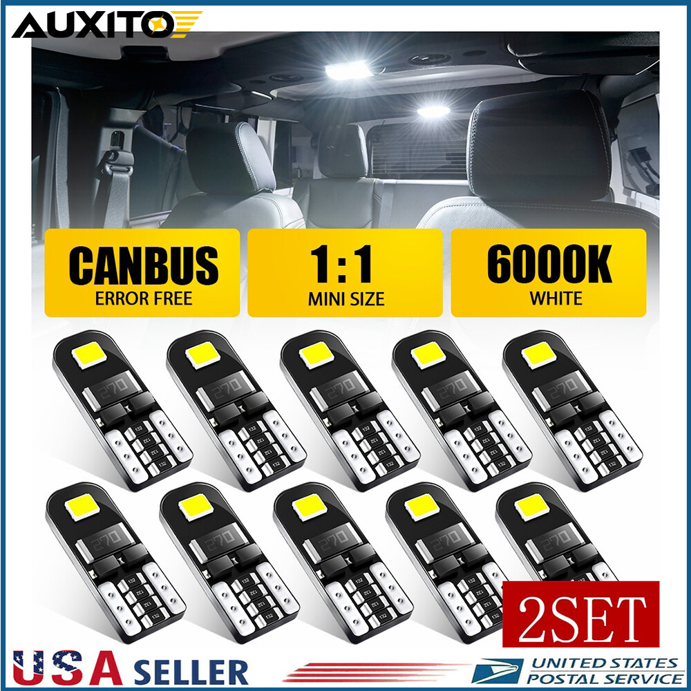 20X Canbus T10 W5W 192 168 194 LED Car Interior Light Xenon White 6000K Bulb M