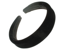2.5cm Black Velvet Padded Alice Headband for Women - Chic Hair Accessory