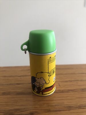 Peanuts Snoopy. Miniature Metal Thermos copyright 2000  Hallmark Cards Inc