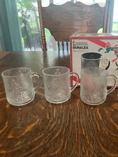 Les Verreries De Saint Gobain Duralex Christmas Mugs Cup Tempered Glass Set Of 3