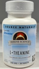 Source Naturals L-Theanine Focused Relaxation 200mg, 30 Tablets - EXP: 8/25