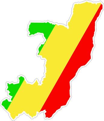Sticker car moto map flag vinyl outside wall decal macbbook congo