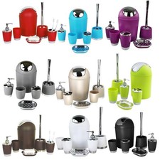 6tlg Badset Badezimmer Zubehör Set Bad Set Mülleimer WCBürste Seifenspender Nr.1