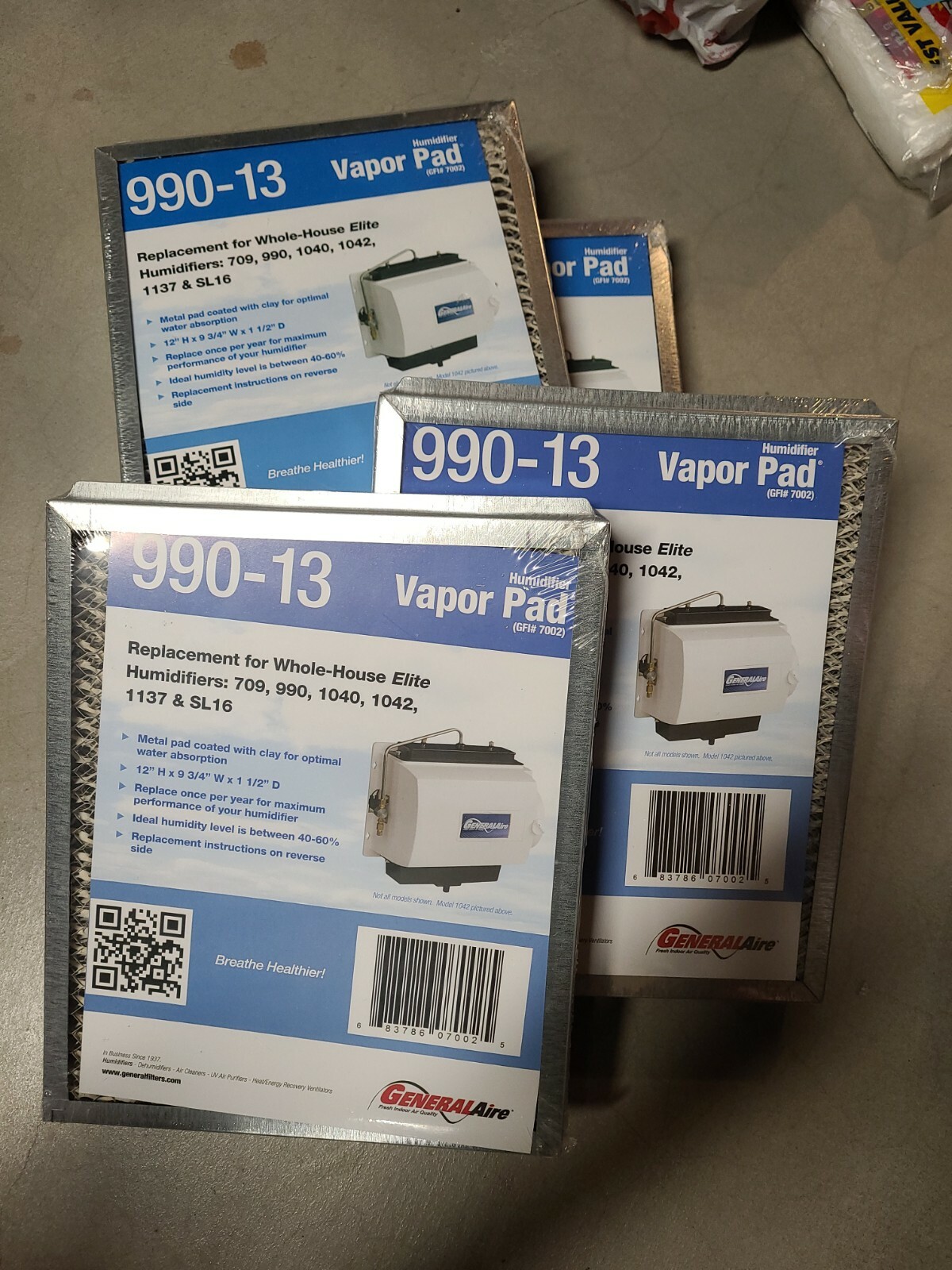 Lot of 4 General Aire, 99013 Humidifier Vapor Pad, Replacement eBay