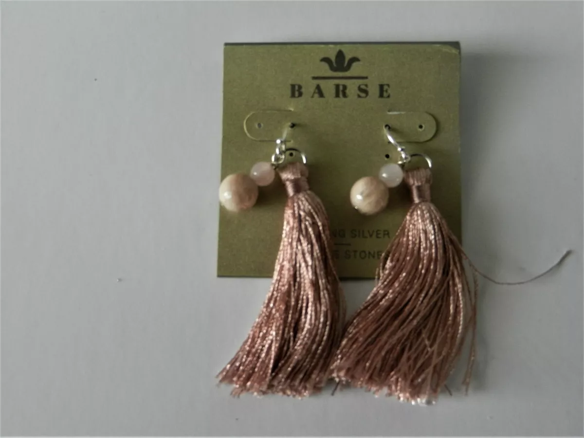 Barse Genuine Sterling Silver and Rose Quartz Earrings MSRP 28