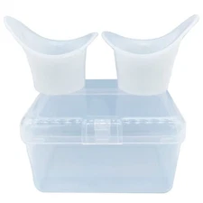 2Pcs Transparent Glass Eye Wash Cup for Eye Rinse,Cleansing with Storage Contain