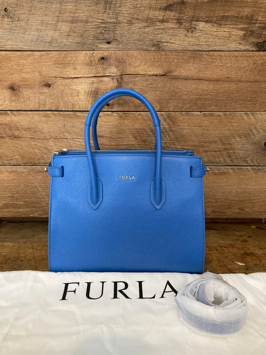 Blue satchel shop bag