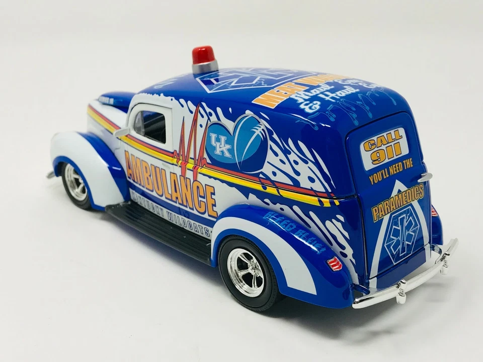 Kentucky Wildcats LIMITED EDITION 1 of 300 Street Rod AMBULANCE Diecast Bank - Image 3 of 4