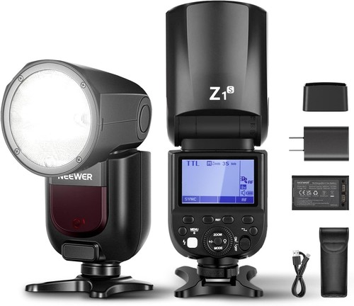 NEEWER Z1-S TTL Round Head Flash Speedlite for Sony with Magnetic Dome Diffuser
