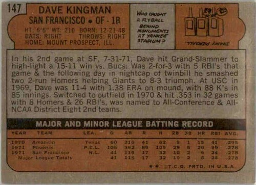 Dave Kingman San Francisco Giants Chicago Cubs Los Angeles Dodgers 42 disponibles - Imagen 17 de 25