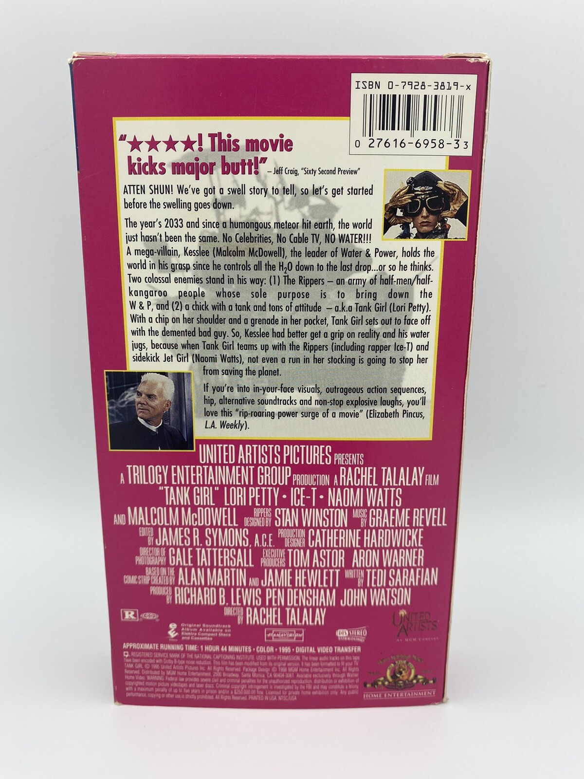 Tank Girl (VHS, 1998, Movie Time) MGM , Lori Petty , IceT , Naomi