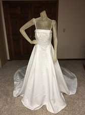 Alfred Angelo Wedding Dress Size 10 Ivory Beaded Pearl