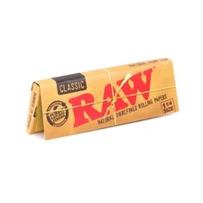 1 Pk Raw Classic Natural Unrefined 1.25 1 1/4 Cigarette Papers 32 Leaves 3218